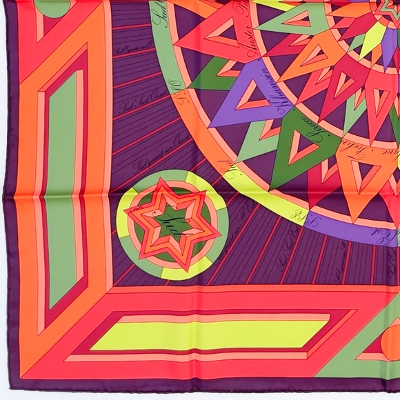 NWT Hermès scarf Carre 90 “La Rose des Vents” in Multi Color - Picture 9 of 10